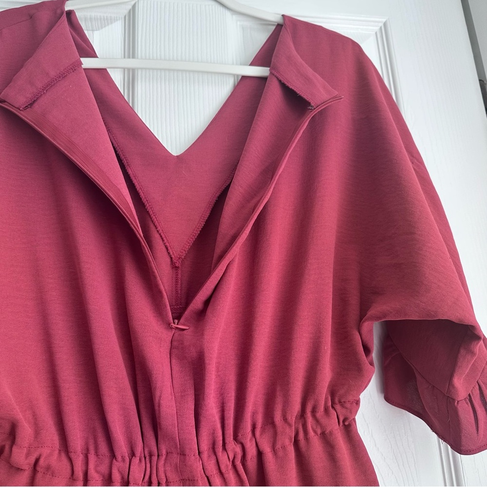 Burgundy Ruffle Romper - Picture 6 of 6
